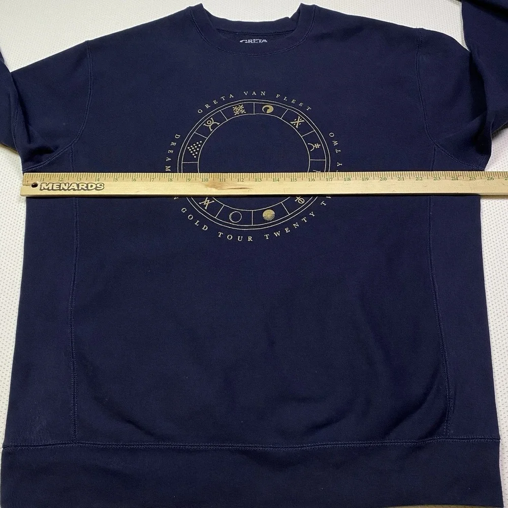 Greta Van Fleet Dreams in Gold 2022 Tour Sweatshirt Navy Crewneck XL